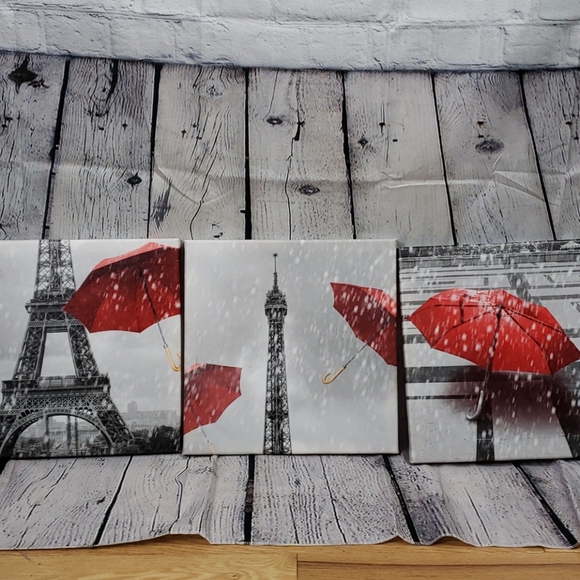 Other - Eiffel Tower In Paris Red Umbrella canvas prints